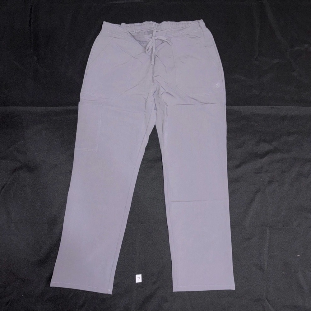 AllHeart Size Medium-P Unisex Drawstring Scrub Pants Straight Leg Gray